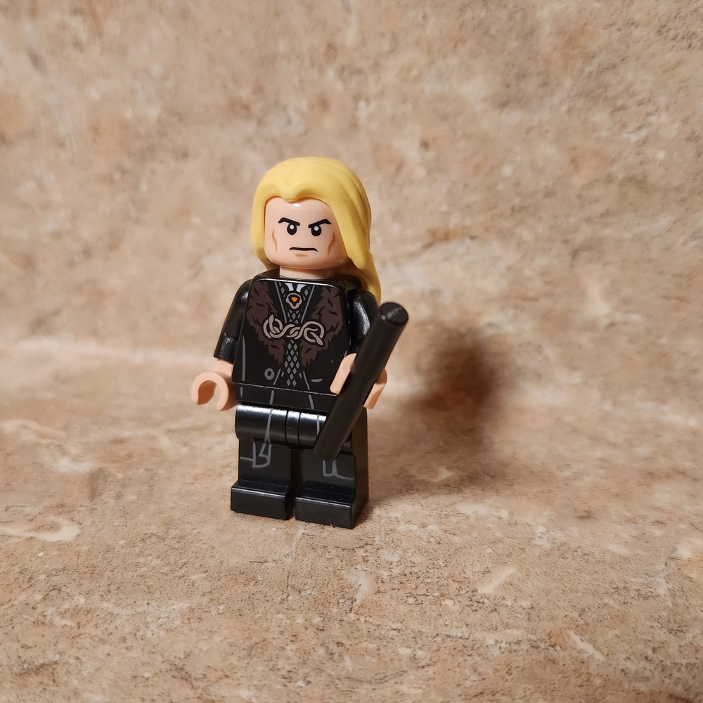 Black and Gold Minifigure with Blonde Hair